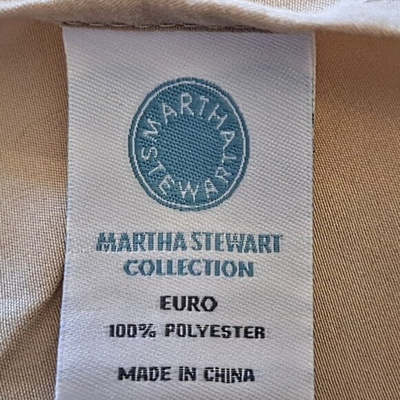 2 Martha Stewart Collection Embroidered Euro Champagne Pillow Shame - Picture 7 of 7